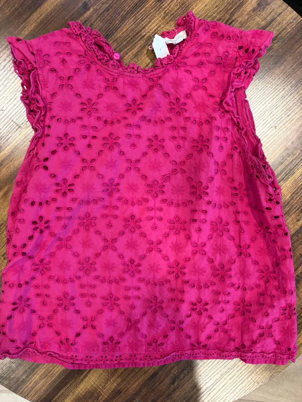 Women’s Eyelet Tank Top - Fuchsia Pink